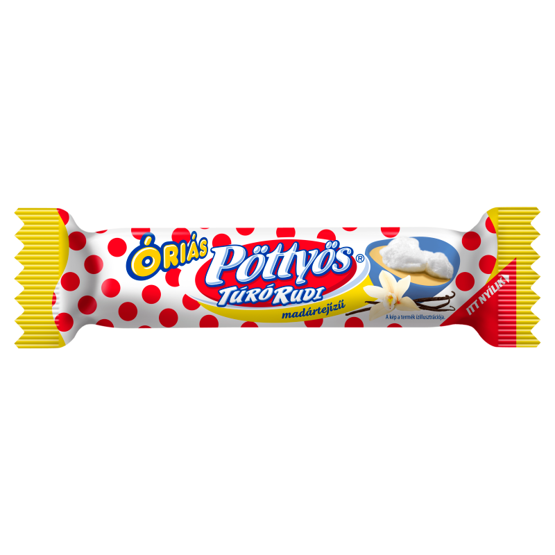 Pöttyös Óriás Túró Rudi 51 g fehér bevonóval madártejízű