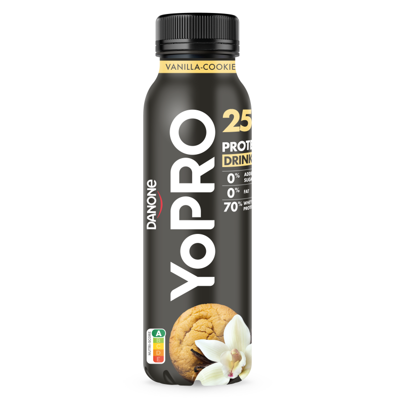 Danone YoPRO sovány tejital 300 g vaníliáskeksz ízű, édeítőszerekkel