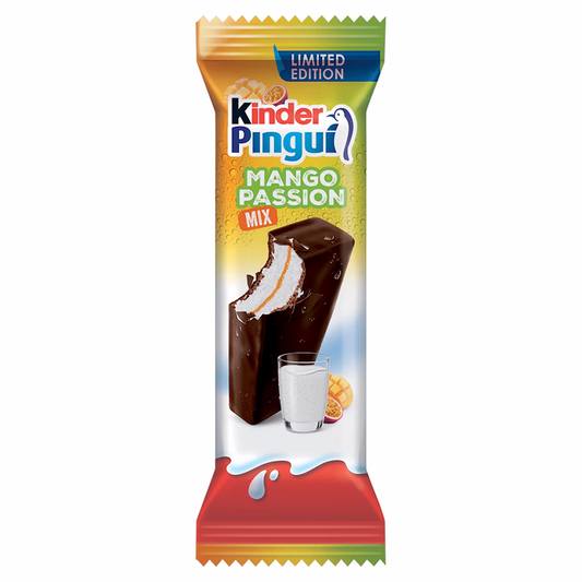 Kinder Pingui töltött sütemény 30 g tejes és mangós-maracujas készítménnyel